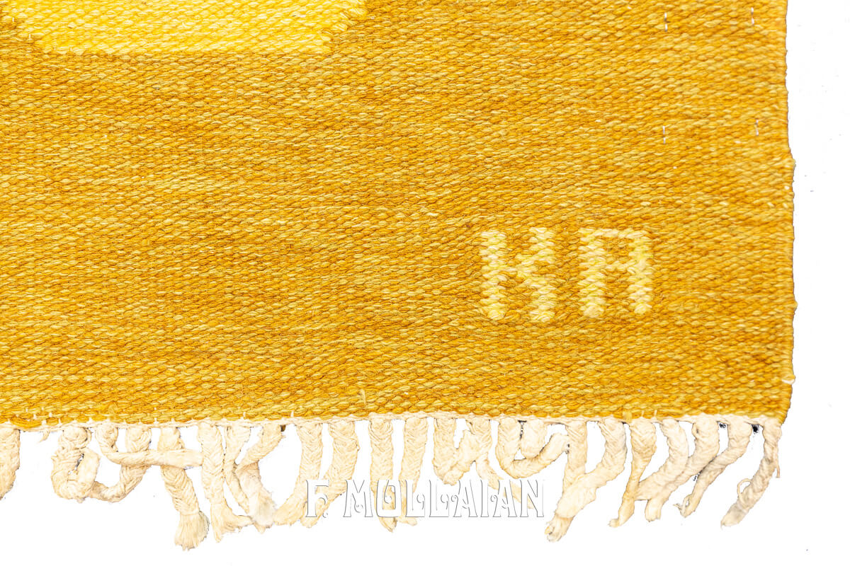 Scandinavian Rug Flat-weave Rug Gold Color n°:246540